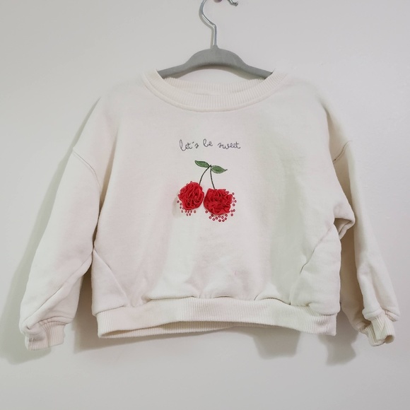 Zara Cherry Lets Be Sweet Long Sleeve Sweater - Picture 2 of 7